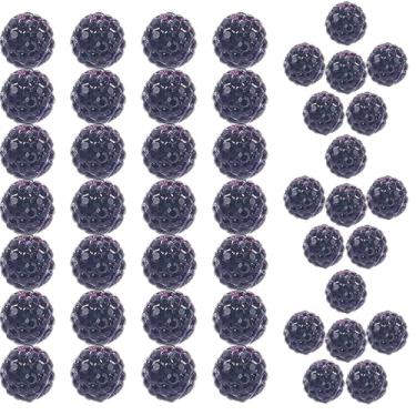 Imagem de Contas de strass grau A roxo escuro de 10 mm para colar de beisebol, contas redondas de bola de discoteca para fabricação de joias de brinco, pulseira de colar, suprimentos de artesanato DIY (200