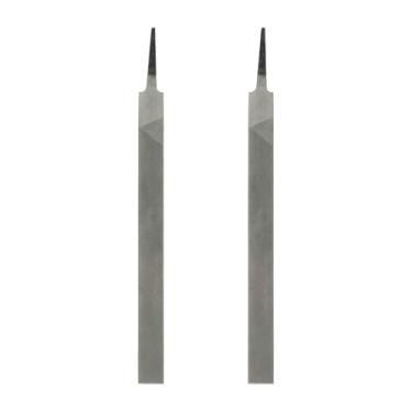 Imagem de HARFINGTON 2 limas planas de corte fino de 35,5 cm com dentes de corte duplo de aço de alto carbono sem alça para remoção de rebarbação de madeira de metal