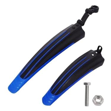 Imagem de Conjunto de 2 para-lamas para bicicleta, protetores contra respingos, para-lamas dianteiro e traseiro, acessórios para ciclismo de montanha, para rodas de 20/22/24/26 polegadas.(Black blue)