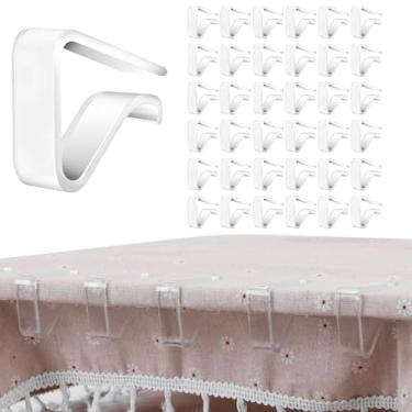 Imagem de 36 clipes de toalha de mesa transparentes, suportes de plástico durável, grampos transparentes à prova de vento para prender toalhas de mesa em ambientes internos e externos, casamentos, eventos de