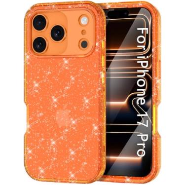 Imagem de Btscase Capa compatível com iPhone 17 Pro de 6,3 polegadas 2025, padrão de mármore, 3 em 1, resistente, à prova de choque, de corpo inteiro, resistente, PC rígido + silicone macio, capas de telefone