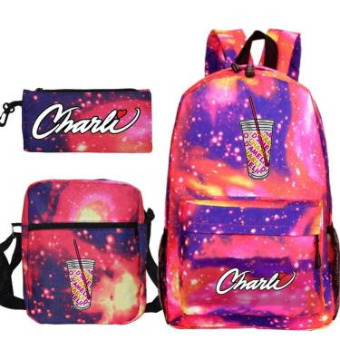 Imagem de Conjunto de mochilas Charlis D`Amelios Satchel Anime Casual School Bag