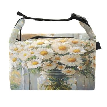 Imagem de STAYTOP Linda lancheira com buquê de flores com fivela de alça, lancheira isolada para meninos e meninas, lancheira térmica para trabalho escolar