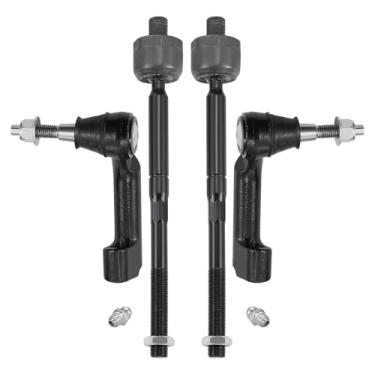 Imagem de BDFHYK Kit de terminais de haste de direção de 4 peças compatíveis com Ford F-150 2009-2014, 2 x tirantes internos EV800457 + 2 tirantes externos ES800514/ES800515