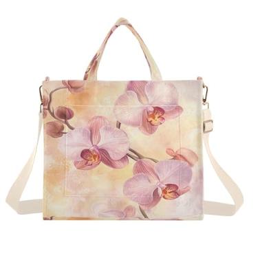 Imagem de Burbuja Sacola floral feminina, bolsa tiracolo de veludo cotelê, bolsa transversal para compras, trabalho, viagem, P, B181, Medium