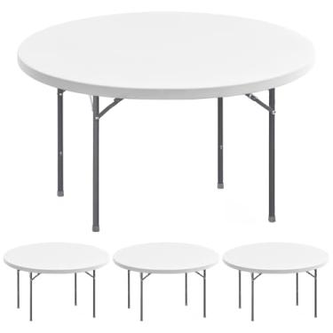 Imagem de Pacote com 4 toalhas de mesa redondas elásticas para mesas de 121 cm, impermeável, elástica, lavável, dobrável, toalha de mesa de piquenique, para ambientes internos e externos, toalha de mesa de