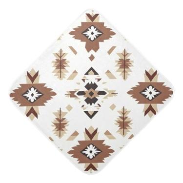 Imagem de STAYTOP Toalhas de bebê com capuz de musselina com estampa de tapeçaria nativa americana, toalha de banho super macia, toalhas de banho absorventes para banho recém-nascido unissex 89 x 89 cm
