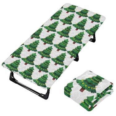 Imagem de Burbuja Lençol de berço de árvore de Natal para crianças, lençol de cochilo acolchoado portátil com faixa elástica para meninas e meninos, lavável na máquina, 63,5 x 127 cm