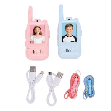 Imagem de Zyyini Vídeo Porteiro para Crianças, 2 Pacotes de Vídeo Porteiro Recarregável Portátil para Crianças Rádio de 2 Vias Com Efeitos de Voz, Brinquedos Internos e Externos para Jogos Em
