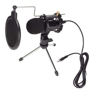 Imagem de Akozon Kit Profissional de Microfone Condensador Cardióide para Podcasting, Narração e Streaming – Conjunto Completo Com tripé, Montagem Antichoque e Cabo Adaptador