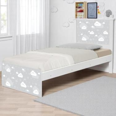 Imagem de CAMA TEMA SOLTEIRO NUVEM CINZA