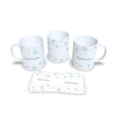 Imagem de Caneca de Cerâmica Personalizada Dinda eu amo você, Design Floral com Coração, Branca (7)