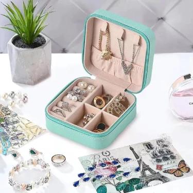 Imagem de Kit 2 Caixinha Porta Jóias Viagem Bolsa Colar Anéis Brincos