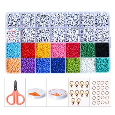 Imagem de ZJchao Grânulos de Jóias Diy Kit de Artesanato Portátil 28 Grades Caixa Coração para Crianças Diy Pulseira Colar Fazendo Contas Acrílicas