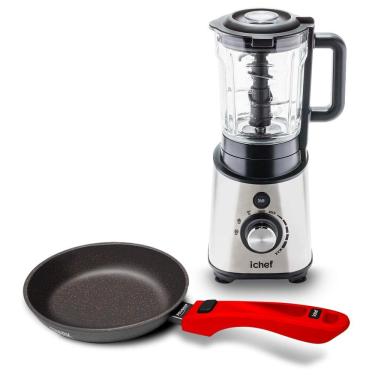Imagem de Multiprocessador Power Nutri Revolution e Panela Ichef Ultra Sauté Petit Vermelha 20cm