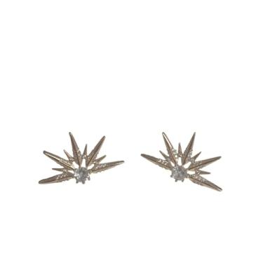 Imagem de Brinco Meia Estrela com Mini Zircônias, Banho de Ouro 18k