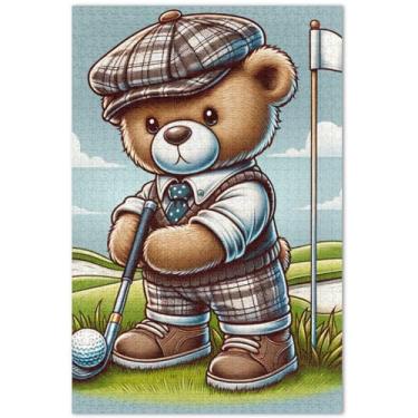 Imagem de Quebra-cabeças engraçados de ursinho de pelúcia personalizado, 500 peças para adultos, arte, brinquedo, pintura, presentes masculinos, divertido, exclusivo, bobo, 51 x 35 cm