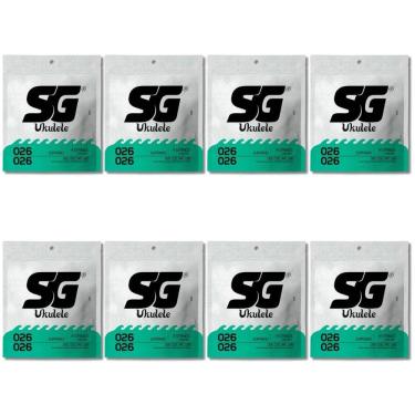 Imagem de Kit 8 Encordoamento Ukulelê Sg Nylon Branco Soprano 0.026