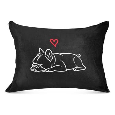 Imagem de Lindas fronhas de flanela preta Pug com zíper para fronhas padrão Queen King capa de travesseiro de cama macia floral, tamanho king, 50,8 cm x 101,6 cm