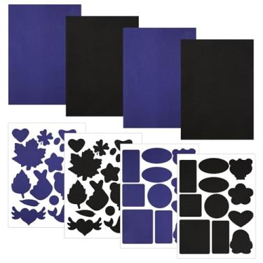 Imagem de Patch de reparo de jaqueta de 8 folhas, fita adesiva de nylon autoadesiva de 20 x 14,6 cm, fita de tecido impermeável para jaquetas acolchoadas, tendas (preto, azul escuro)