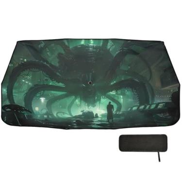 Imagem de Guarda-chuva de carro monstro aracnídeo gigante para-brisa frontal bloqueio UV janela persianas carro 147 x 75 cm proteção solar interior automotivo