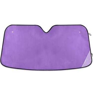 Imagem de Persiana de sol roxa ametista para para-brisas de carro bonito universal retrátil caminhão carro para protetor de janelas dianteiras M, 139,7 cm x 70,1 cm
