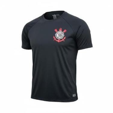 Imagem de Camiseta Corinthians Fitness Raglan Preto Oficial Licenciada-Masculino