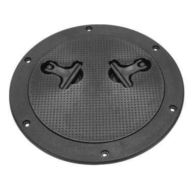 Imagem de ASHATA Escotilha de Inspeção Redonda Antiderrapante para Barco de 9 Polegadas, Escotilha de Barco Com Placa de Convés de Inspeção Com Tampa Removível para Navios de Iate Marinho RV, (Preto)