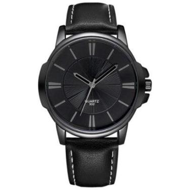 Imagem de Relogio Masculino Analógico Com Pulseira De Couro Resistente A Agua Quartz-Masculino