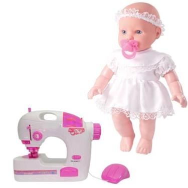 Imagem de Ateliê Costura Mini Máquina de Costura e Bebê Baby 1ª Oração - DM Toys