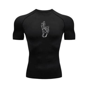 Imagem de Camiseta De Compressão Masculina De Secagem Rápida Para Academia, Mang
