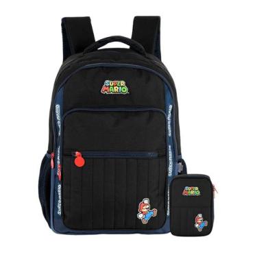 Imagem de Kit Escolar Super Mario Mochila Costas + Estojo Box Original - Luxcel,