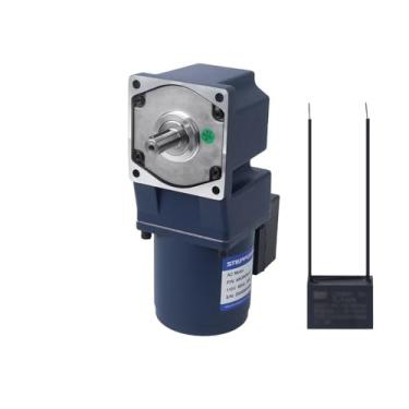 Imagem de 25W 80 mm AC Indução Eletrônica Motor de Arranque Caixa de Engrenagens Ângulo Reto Eixo de Chave 32 mm Monofásico 60Hz para Equipamentos Industriais (45 RPM)