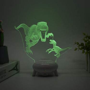 Imagem de Luz noturna LED 3D Jurassic Parks Dinossauros que mudam de cor