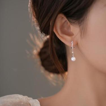 Imagem de Brincos de pressão para mulheres sem orelhas furadas, brincos de pérola de água doce, presente não perfurado para mães e mulheres