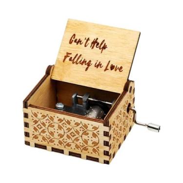 Imagem de Caixa De Música De Madeira Esculpida Com Manivela, Tema Feliz Natal, P