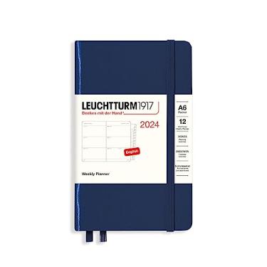 Imagem de LEUCHTTURM1917 - Agenda semanal 2024 com livreto extra, bolso (A6) capa dura, azul-marinho (1 de janeiro a 31 de dezembro de 2024)