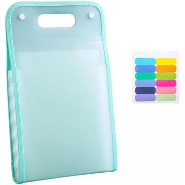 Imagem de Pasta Sanfonada A4 com 12 Divisórias Fechamento por Elástico e Etiquetas Organize Documentos Provas e Trabalhos Escolares Ideal para Estudantes Escritório e Concursos (Verde)