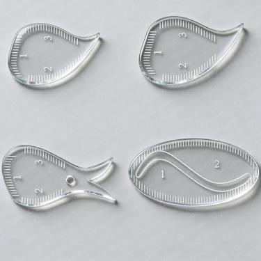 Imagem de Guapa Kit de régua de mapeamento de sobrancelhas – Moldes ABCD para modelagem de sobrancelha com lápis de mapeamento preto e marrom opcionais para simetria precisa e pré-desenho (kit 1)