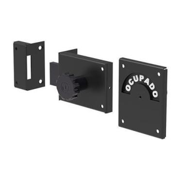 Imagem de Fechadura sobrepor wc livre/ocupado preto soprano