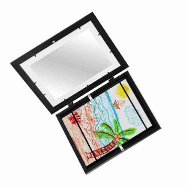 Imagem de Porta-retratos Digital, Presentes de Aniversário para Mulheres Porta-retratos Digital Com Três Unhas Sem Rastros para Amigos e Familiares (Preto)