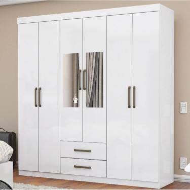 Imagem de Guarda Roupa Áries Com Espelho Branco - Carioca Móveis