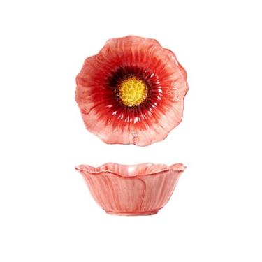 Imagem de Red Young Mermaid Conjunto de utensílios de mesa flor sobremesa cerâmica doméstica - tigela de 15 cm