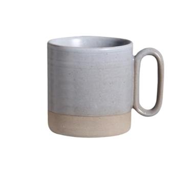 Imagem de Xícaras de café Caneca de cerâmica listrada simples copo água xícara café doméstico com alça