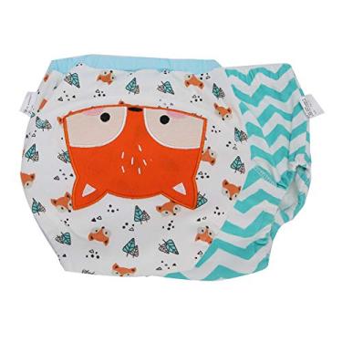 Imagem de Ainoli Calças de Aprendizagem Fraldas de Pano de Desenho Animado Fraldas de Pano para Bebês Treinamento Higiênico Fralda Lavável (2 unidades/conjunto) (raposinha 100)