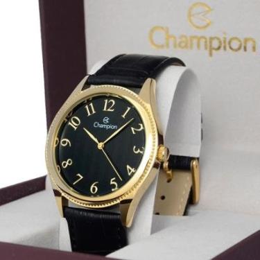 Imagem de Relogio Champion Masculino Dourado Analogico Pulseira Couro-Masculino