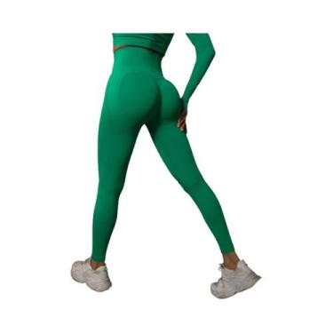 Imagem de Leggings De Yoga Femininas De Cintura Alta, Levanta Bumbum, Sem Costur