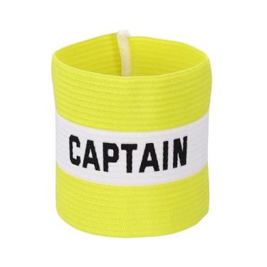 Imagem de YELARXI Braçadeira Capitão, Braçadeira de Capitão de Futebol Elásticas Ajustáveis Braçadeiras Líder Equipe Esportiva Banda de Jogador de Rugby 13 x 8,6 cm e Amarelo/Branco Ajuste para (Treinamento de