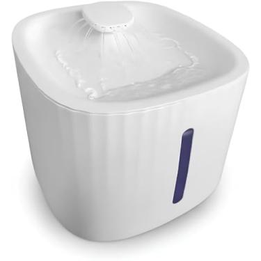 Imagem de Bebedouro Automático para Pets com Capacidade de Água 03 Litros e LED Indicador de Nível Reservatório, Fluxo Corrente 360° e Filtro de Carvão Ativado - Super Silencioso para Cães e Gatos
