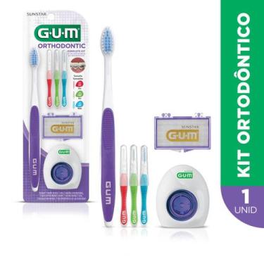 Imagem de GUM Kit Escova Ortodôntico C/4 Peças